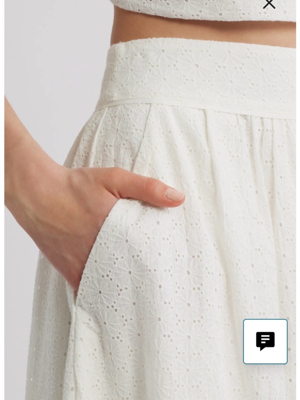 NWT PAIGE Ojai Cream Eyelet A-Line Maxi Skirt Sz 2 - Picture 4 of 11